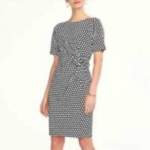 Ann Taylor Black & White Soft Drapy Faux Wrap Dress, size M